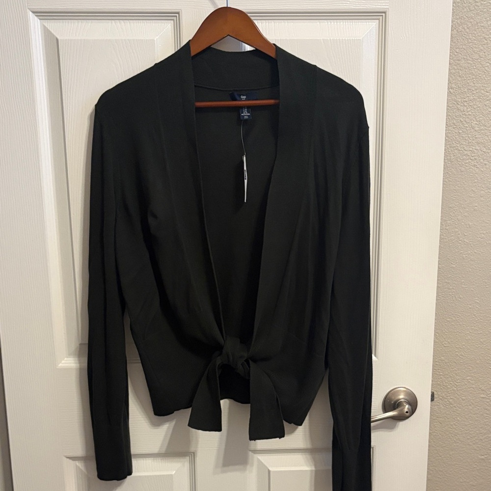 Black Tie-Front Cardigan